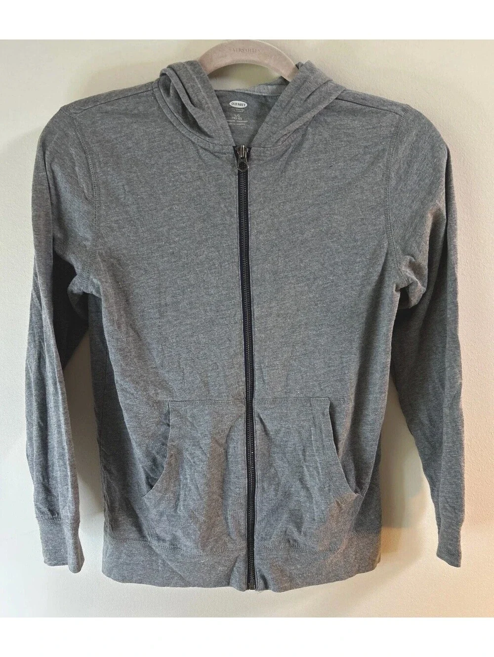 Old Navy Kids Gray Full Zip Hooded Jacket Hoodie Size L 10-12
